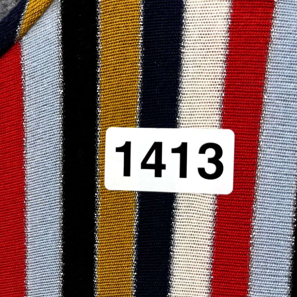 ZARA Dress Woman Medium Striped Stretch Knit Blue Red Collection round neck - Picture 15 of 15